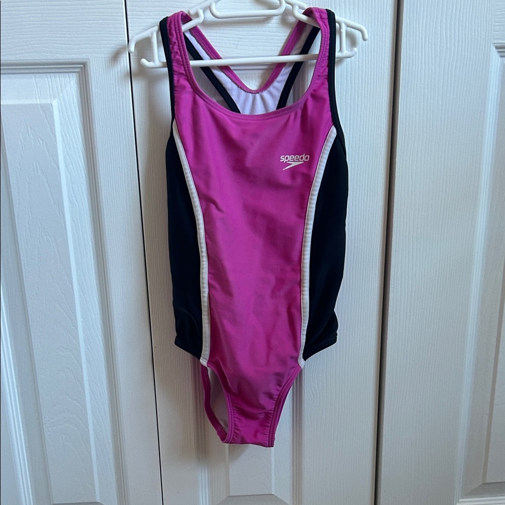 Speedo Kids Swim One Piece - Pink and Black